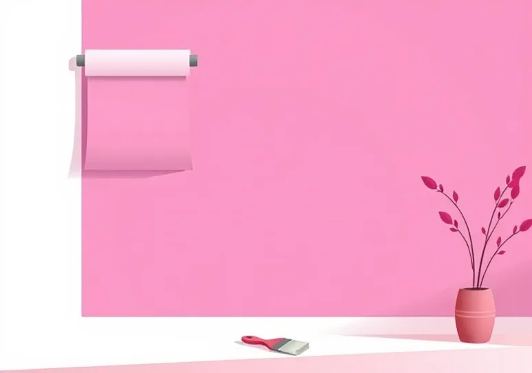 Pose de papier peint, rouleau et brosse à maroufler